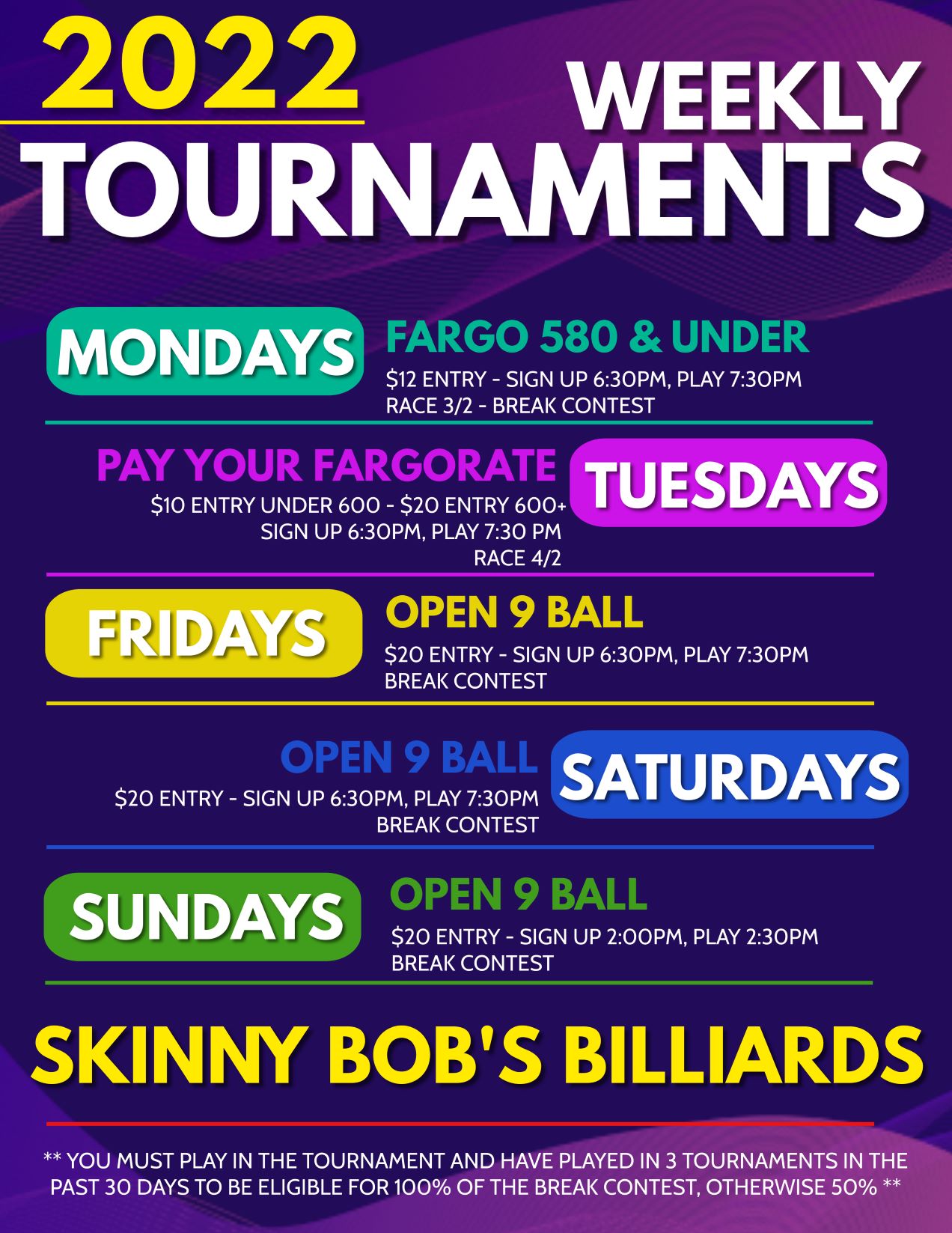 Skinny Bob's Billiards Where Legends Are Made